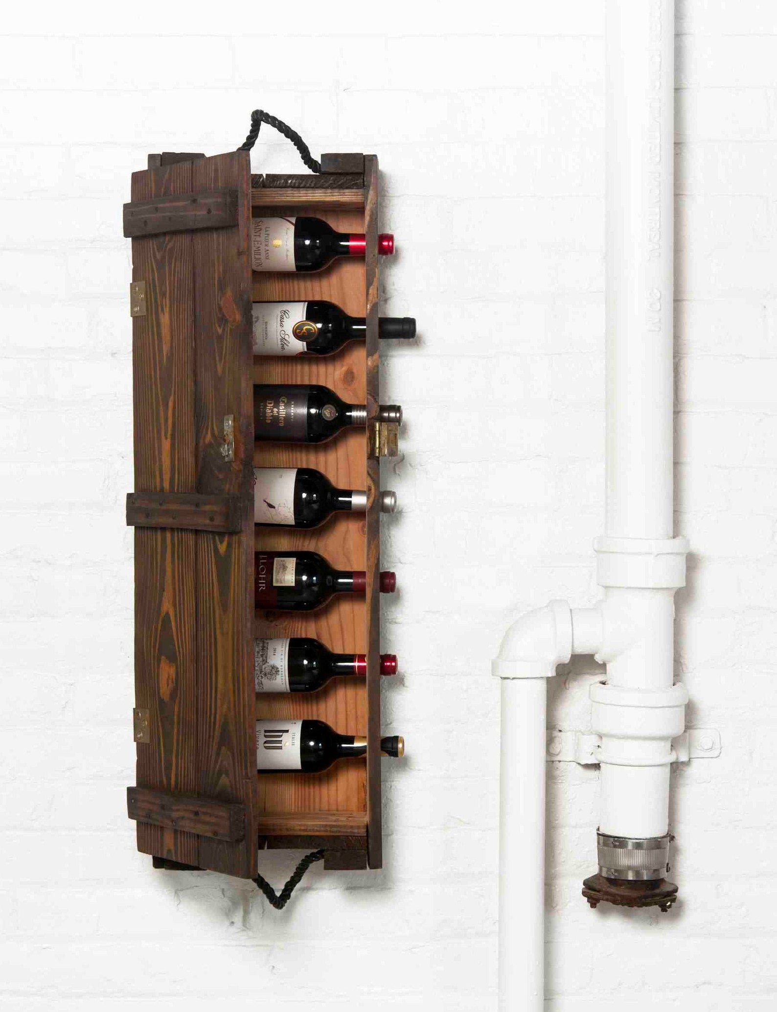 Wood Wine Rack Deep Antique Brown Wine Storage Wall Etsy UK