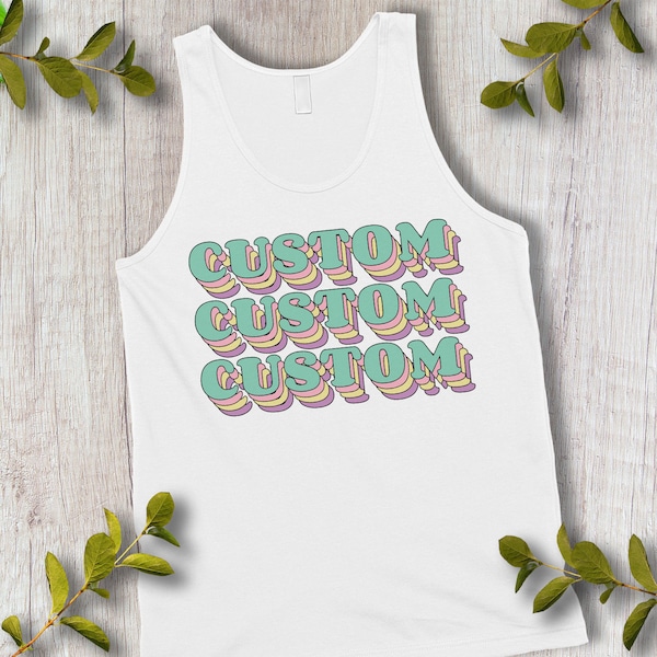 M E N S | Custom Retro Tank Top, Personalized Tanks, 70s 80s Vintage Shirt, Custom Retro Shirt - Men's Custom Tank Top Retro