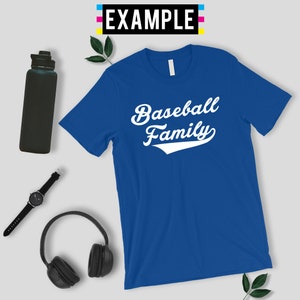 S P O R T S Custom Text T-shirt Men's Unisex Personalized Shirt Baseball Swoosh Font Only Custom Made Game Day Tee Shirt Sports Gift image 2