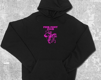 Felpa con cappuccio Pink Pony Club I Felpa con cappuccio grafica vintage, retrò e alla moda I Maglione grafico retrò divertente