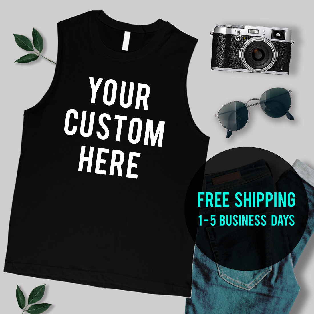 M E N Custom Muscle Tops Your Text - Etsy
