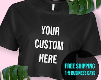 W O M E N S | Custom Design Crop Short Sleeve T-shirt Personalized Shirt, Your Image Here Customized Crop Short Sleeve T-shirt