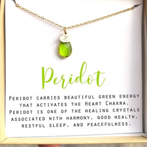 Peridot Healing Crystal for Growth Crystal Raw Peridot Necklace Birthday Gift for Her August Birthstone Necklace Heart Chakra Love Necklace