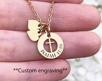 Christian Necklace Jewelry for Women Christian Custom Bible Verse Necklace Gifts Bible Quote Dainty Birthday Gift For Women Faith Necklace