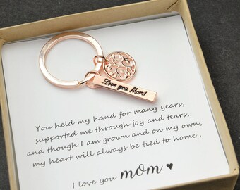 Mothers gift , personalized gift for woman , Christmas gift , keychain , rose gold keychain, gift for mom