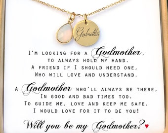 Personalized Godmother Gift  Proposal Gift Godmother Proposal Jewelry Will You be my Godmother ? Godmother Proposal Necklace Gifts G01
