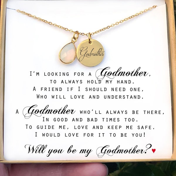 Personalized Godmother Gift Godmother Proposal Gift Godmother Proposal Jewelry Will You be my Godmother? Godmother Proposal Necklace Gifts