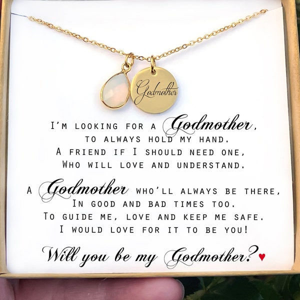 Personalized Godmother Gift  Proposal Gift Godmother Proposal Jewelry Will You be my Godmother ? Godmother Proposal Necklace Gifts G01
