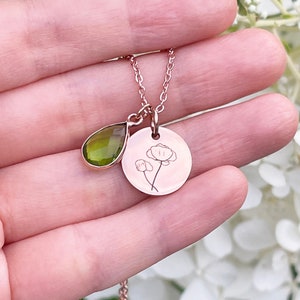August Birthstone Necklace Peridot Necklace Gold August Birthday Gifts Dainty Necklaces for Women Christmas gift for her women girl kid