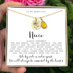 Birthstone necklace gifts for Niece from Aunt Niece Jewelry Gift Personalized Gift Niece Birthday Gift Necklace Christmas gift for kids