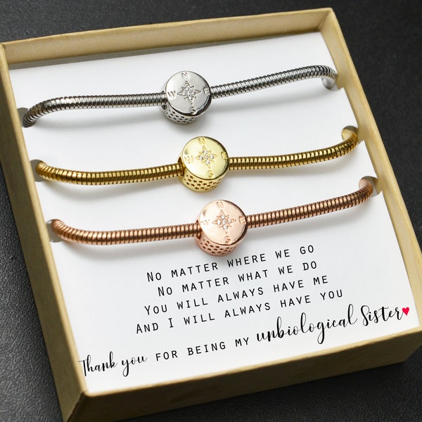 Compass bracelet Long Distance Best Friend Gift Friendship Necklace Best Friends Forever Moving Away Gift Off to College Gift sorority gift