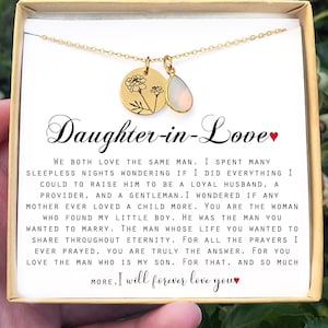 Personalized Daughter-In-Law Birthday Gift Wedding gift for her Christmas gift Necklace Jewelry gift for Bride gift from Mother In Law LOVE