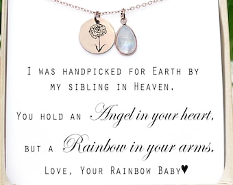 Rainbow baby necklace rainbow babies rainbow baby after miscarriage motherhood necklace gift for mom new mom expecting mom Christmas gift