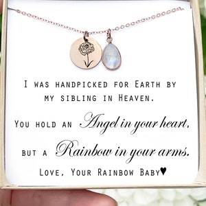 Rainbow baby necklace rainbow babies rainbow baby after miscarriage motherhood necklace gift for mom new mom expecting mom Christmas gift