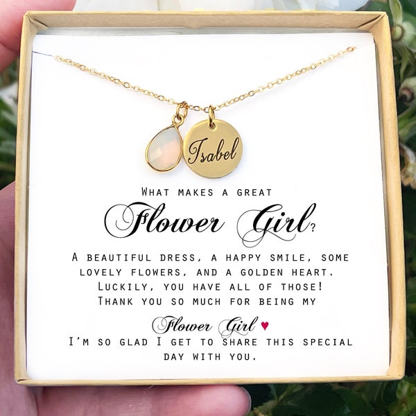 Personalized gifts Flower Girl Gift Flower Girl Necklace gifts for kids Custom Flower Girl jewelry Flower Girl Proposal Flower Girl Necklace