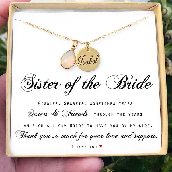 Personalized Gift for Sister of the Bride Necklace Gift Jewelry Gift To My Sister On my Wedding Day Jewelry Gift for Sister of the Bride