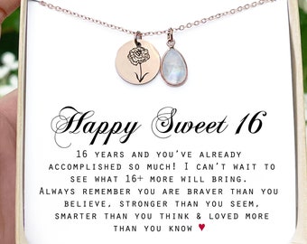 Sweet 16 necklace 16th birthday gifts for girls Sweet Sixteen Gifts Sunshine Necklace 16th Birthday Gift for her kid women Christmas gift