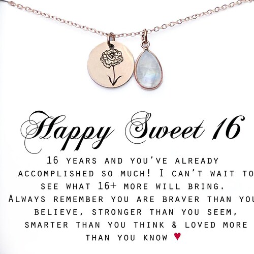 Sweet 16 Necklace 16th Birthday Gifts for Girls Sweet Etsy