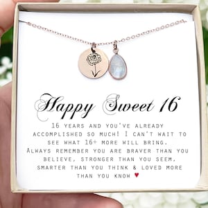 Sweet 16 necklace 16th birthday gifts for girls Sweet Sixteen Gifts Sunshine Necklace 16th Birthday Gift for her kid women Christmas gift