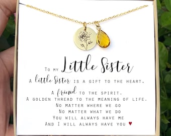 Custom Birthday Gift for Little Sister Jewelry Gift for Sister Little Sister Necklace Gift Sister Gifts Little Sister Personalized gift LSis