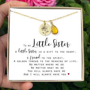 Custom Birthday Gift for Little Sister Jewelry Gift for Sister Little Sister Necklace Gift Sister Gifts Little Sister Personalized gift LSis image 1