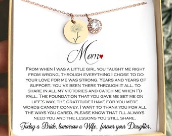 Mother Of The Bride Gift From Daughter Mother Of The Bride Necklace From Bride Gift Mom Of Bride Present To Mom From Bride Gifts wedding day