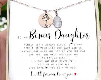 Daughter Of The Bride Gift Necklace Stepdaughter Gift From Stepdad On Wedding Day Gift From Groom  Bonus Daughter Bridal wedding gift W-DISC