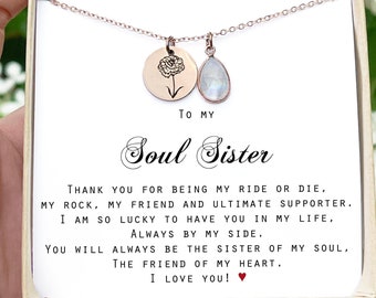 Gift for friends friendship gift friendship necklace best friend gift bestfriend necklace bestfriend, bestie personalized birthday gift SOUL