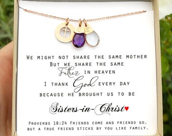 sister in Christ necklace ,church gifts, Christian gift ideas, Christmas gift, jewelry for church friends, faith gift for her personalized