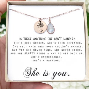 Personalized Jewelry Gift for Her Strength Resilience Empowerment Motivational  Overcoming Challenges Warrior Survivor  Recovery SHE cancer