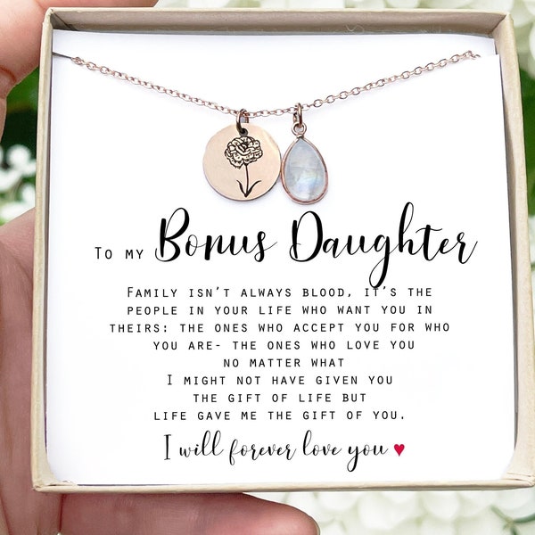 Daughter Of The Bride Gift Necklace to Stepdaughter Gift From Stepdad On Wedding Day Gift From Groom To Bonus Daughter Bridal wedding gifts