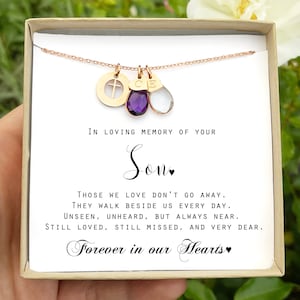 Sympathy Gift for Loss of Son Gift In memory of son Grief Gift Son Remembrance Necklace Son memorial Gift Grieving Mother condolence Gift
