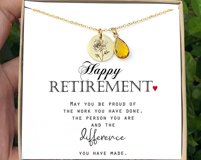 Retirement Gifts for Women Retirement Necklace Colleagues Leave Job Jewelry from Coworkers retirement party necklace Personalized Gift