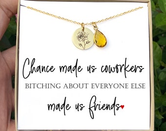 Gift for Work Bestie Necklace Gift Coworker Gift Work Best Friend Coworker Jewelry Gift for Birthday Christmas Retirement Gift for Her CHANC