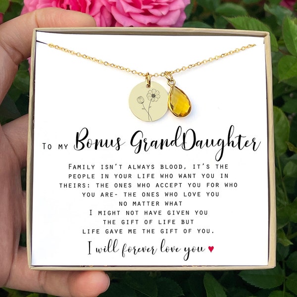 Bonus Granddaughter Necklace Gift Bonus Granddaughter Step Grandchild Gift Stepfamily Christmas gift birthday gift for bonus granddaughter