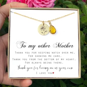 Bonus Mom Gift Bonus Mom Necklace Unbiological Mom Gift Unbiological Mom Necklace Card birthday Christmas Gift for Stepmom Foster Mom in Law