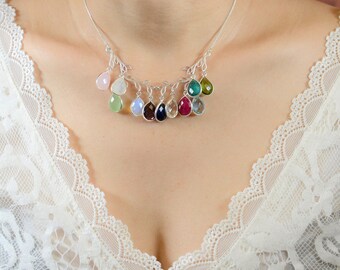 mother in law Grandma Gift Gifts for Grandma Birthstone Charm Necklace Grandmother Gift Grandmother Necklace Grandma Gift from Grandchildren