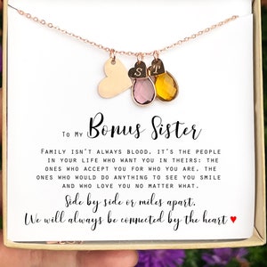 Birthday gift for her to my bonus sister Bonus Sister Gift Sister in Law Gift sisters gifts jewelry gifts personalized gifts best friend bff