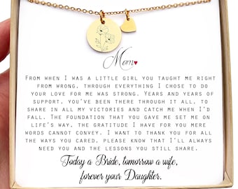 Gift for mom on wedding day from daughter, today a bride tomorrow a wife wedding gift, mother of the bride gift from daughter, wedding gift