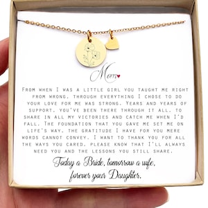 Gift for mom on wedding day from daughter, today a bride tomorrow a wife wedding gift, mother of the bride gift from daughter, wedding gift