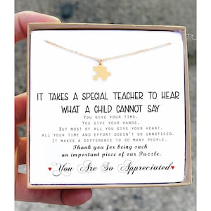 Autism Necklace Autism Awareness Necklace Autism Teacher Gift Behaviorist Gift Puzzle Necklace Thank you gift Jewelry Autism Support Gift