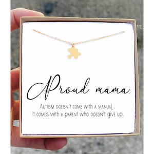 Autism Mama Puzzle Necklace Autism Awareness Gift Awareness Necklace Autism Diagnosis Special Needs Gift Autism Jewelry Autism Support Gift