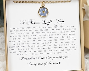 gift for her Forget me nots real flower gift from heaven memorial gift  angel passed dad mom keepsake letter sympathy condolence .