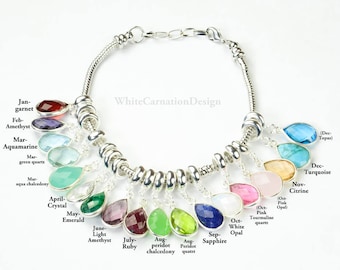 Grandma Gift Gifts for Grandma Birthstone Charm Bracelet /Necklace Grandmother Gift Grandmother Necklace Grandma Gift from Grandchildren
