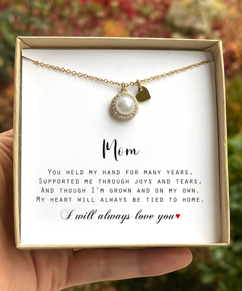 MOTHER Of The GROOM Gift from BRIDE Mother of the Groom Necklace mothers day Gift for Mother in law Wedding Gift from Bride Pearl Jewelry image 5