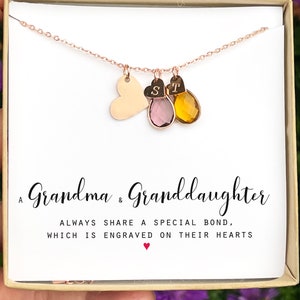 Grandma Grandmother Granddaughter Necklace, Granddaughter Gifts from Grandma,  Birthday Mothers Day Gifts for Grandma Nana from Granddaughter 