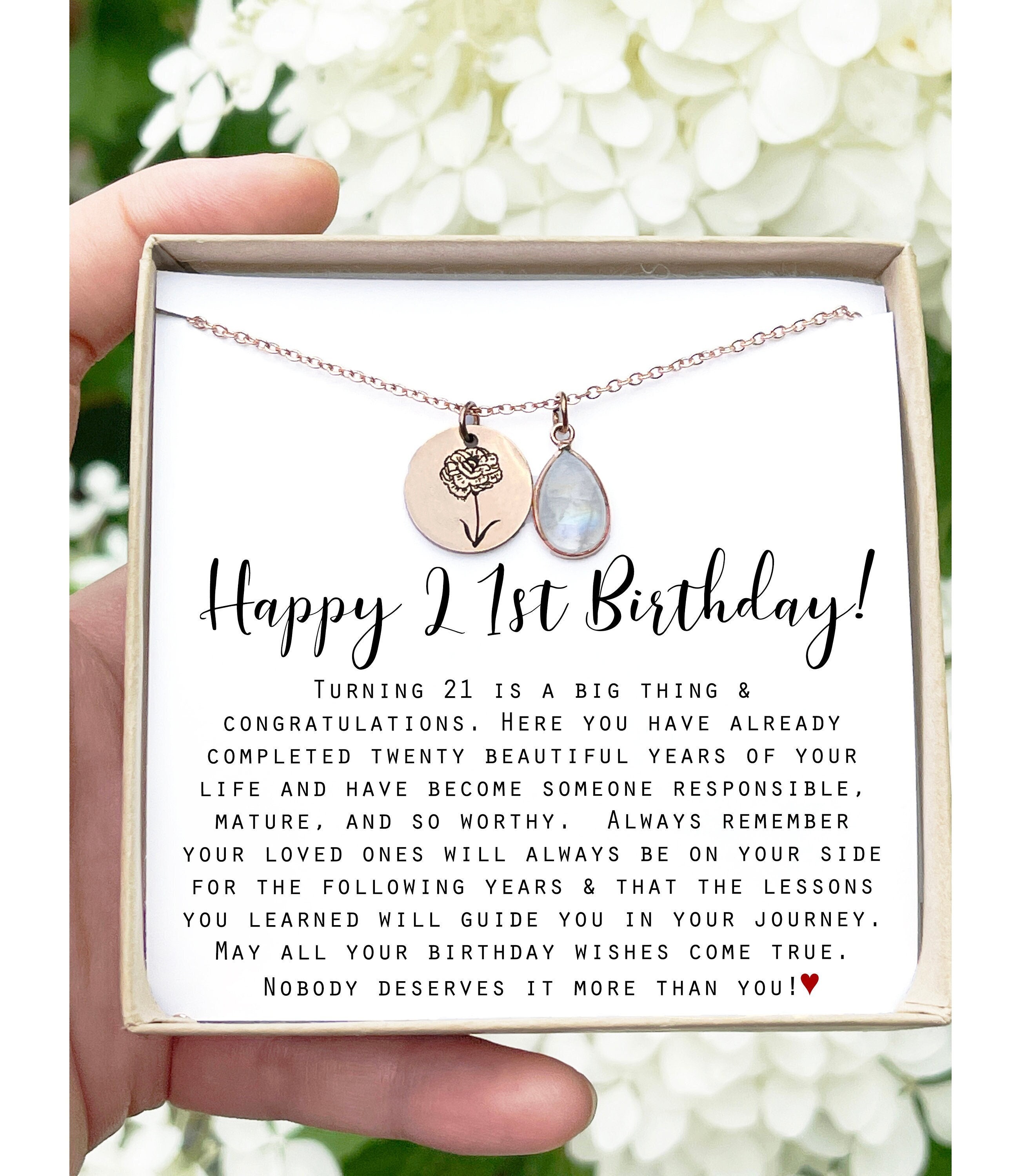 21st Birthday Gift Necklace Personalized Birthday Gift for Her Happy 21 Birthday Gift Necklace gift for women birthstone Necklace