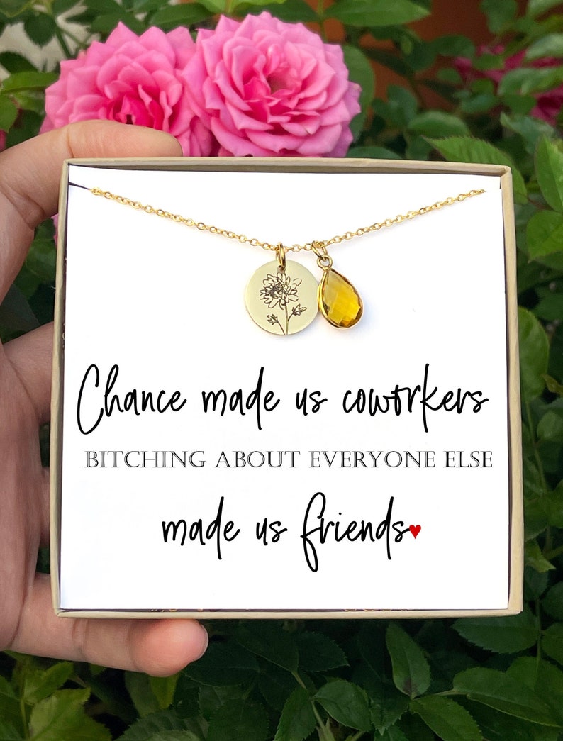 Gift for Work Bestie Necklace Gift Coworker Gift Work Best Friend Coworker Jewelry Gift for Birthday Christmas Retirement Gift for Her CHANC image 1