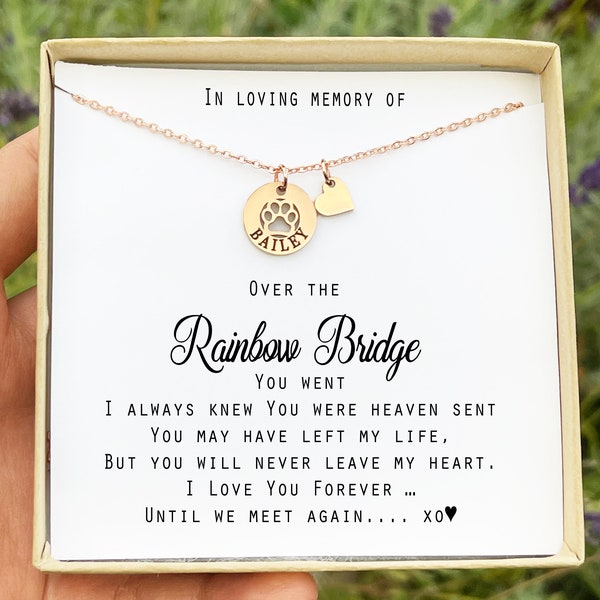 Gift for pet lover Rainbow Bridge Dog necklace Loss of Dog Cat memorial Jewelry Cat Dog loss Pet Pet sympathy Dog Memorial Gift Cat Loss