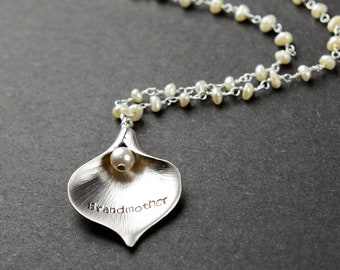 Grandmother Gift Grandmother Necklace Grandma Gift from Grandchildren Grammy Grandma Gift Gifts for Grandma Birthstone Charm Necklace